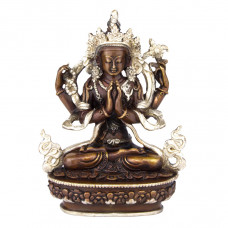 Статуэтка HandiCraft Авалокитешвара тиб. Ченрезиг Бронза серебрение 9 см (23887)