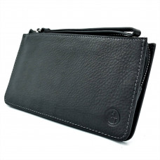 Мужской кожаный клатч-кошелёк H.T.Leather Чёрный (1-162-98)