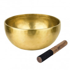 Поющая чаша Тибетская Singing bowl Ручная холодная ковка 24,3/24,3/11 см Бронза матовая (27404)