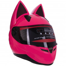 Мото Кото шлем с ушками женский SP-Sport MS-1650 L Розовый