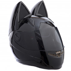 Мото Кото шлем с ушками женский SP-Sport MS-1650 L Черный