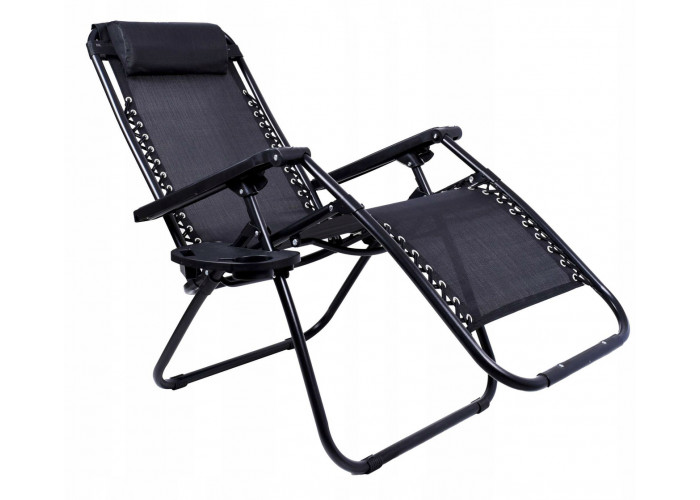 Шезлонг ZANO ZERO GRAVITY BLACK (до 120 кг.)