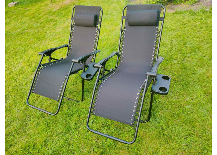 Шезлонг ZANO ZERO GRAVITY BLACK (до 120 кг.)