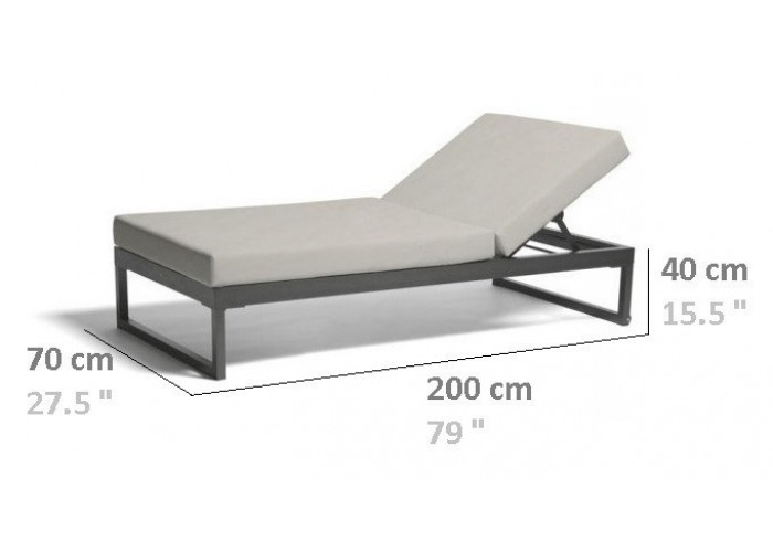 Пляжный шезлонг в стиле Loft NS-1409 430x2000x700 мм Черный