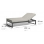 Пляжный шезлонг в стиле Loft NS-1409 430x2000x700 мм Черный