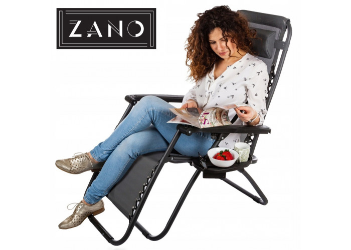 Набор 2 шт. шезлонги  ZANO ZERO GRAVITY GREY до 120 кг.!
