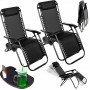 Набор 2 шт. шезлонги  ZANO ZERO GRAVITY BLACK до 120 кг.!