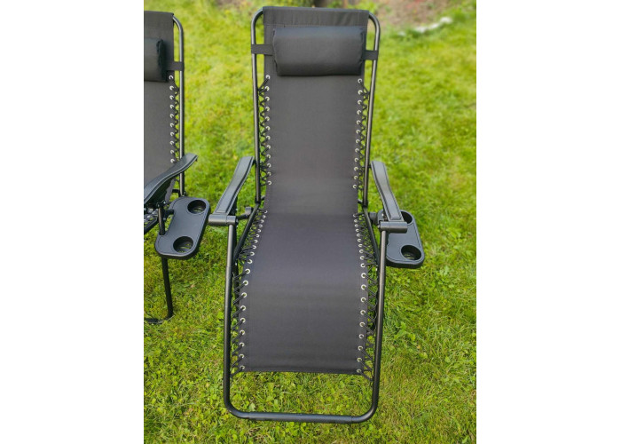 Набор 2 шт. шезлонги  ZANO ZERO GRAVITY BLACK до 120 кг.!