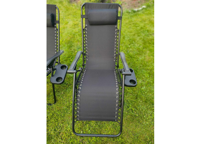 Набор 2 шт. шезлонги  ZANO ZERO GRAVITY BLACK до 120 кг.!