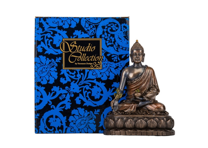 Фигура интерьерная Buddha высота 14 см Veronese Коричневый AL229943