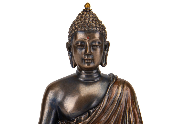 Фигура интерьерная Buddha высота 14 см Veronese Коричневый AL229943