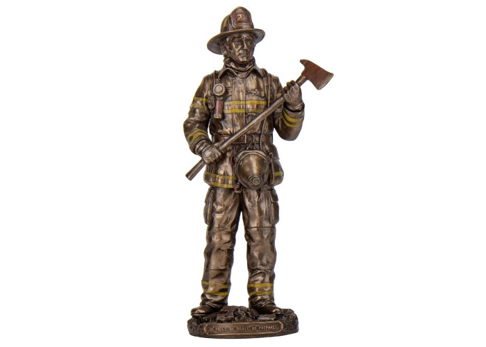 Фигура интерьерная Fireman 30 см Veronese Коричневый AL229945