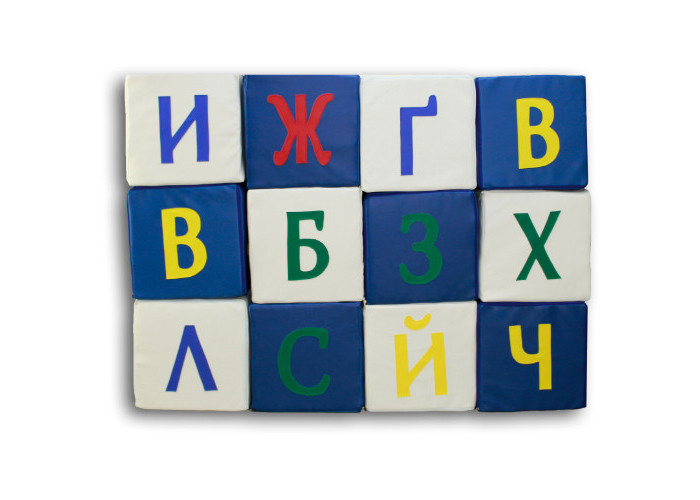 Игровой набор кубиков из мягких модулей Тиа-Спорт Азбука 24 элемента Разноцветный