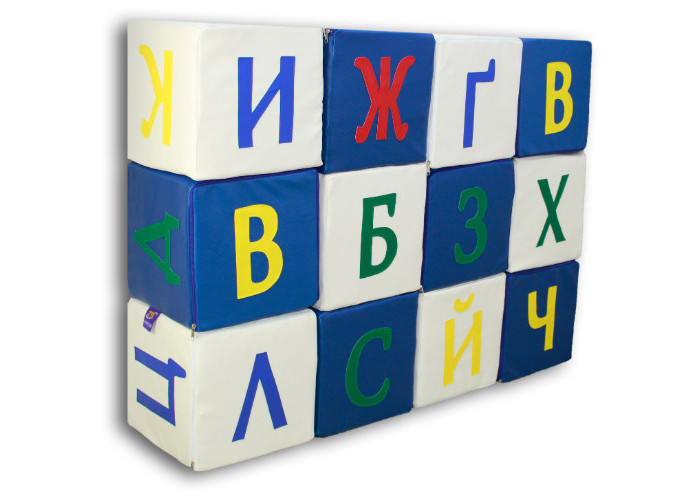 Игровой набор кубиков из мягких модулей Тиа-Спорт Азбука 24 элемента Разноцветный