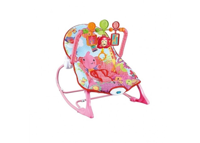 Шезлонг Hu Baby Rocker 3 подвески Розовый (157235)