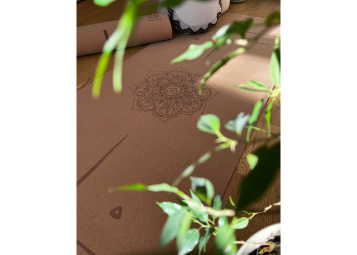 Коврик для йоги Rao Guru Mandala OM 183x66x0.5 см Бежевый 21061