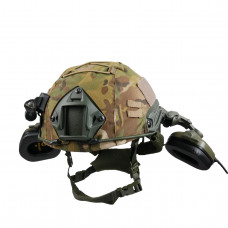 Полный Комплект Тактический Балистический Шлем с Кавером Навушниками Чебурашками Фонариком Военная каска