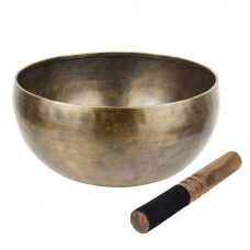 Поющая чаша Тибетская Singing bowl Ручная холодная ковка 22,3/22,3/11,3 см Бронзовый (27409)